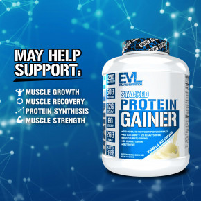 EVLution Nutrition, Stacked Protein Gainer, ванильное мороженое, 2,72 кг (6 фунтов) в Москве - eco-herb.ru | фото