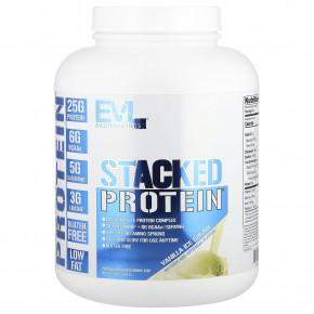 EVLution Nutrition, Stacked Protein, ванильное мороженое, 2268 кг (5 фунтов) - описание