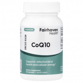 Fairhaven Health, коэнзим Q10, 60 капсул (100 мг в 1 капсуле) - описание | фото