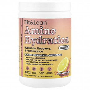 Fit & Lean, Amino Hydration + Energy, розовый лимонад, 363 г (12,8 унции) в Москве - eco-herb.ru | фото