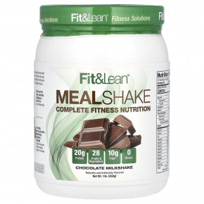 Fit & Lean, Meal Shake, комплексное питание для физической активности, шоколадный молочный коктейль, 450 г (1 фунт) в Москве - eco-herb.ru | фото