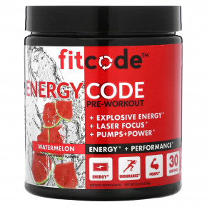 fitcode, Energy Code, перед тренировкой, арбуз, 279 г (9,8 унции) - описание | фото