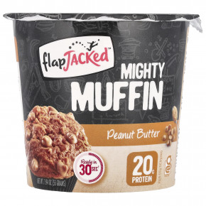 FlapJacked, Mighty Muffin, арахисовая паста, 55 г (1,94 унции) - описание | фото