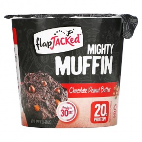FlapJacked, Mighty Muffin с пробиотиками, со вкусом шоколадного арахисового масла (55 г) в Москве - eco-herb.ru | фото