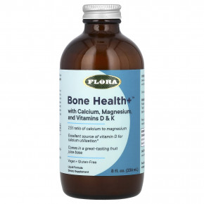 Flora, Bone Health + с кальцием, магнием и витаминами D и K, жидкий, 236 мл (8 жидк. унц.) в Москве - eco-herb.ru | фото