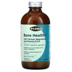 Flora, Bone Health + с кальцием, магнием и витаминами D и K, жидкий, 236 мл (8 жидк. Унций) в Москве - eco-herb.ru | фото