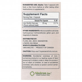 Flora, Ferritin +®, 30 веганских капсул с отсроченным высвобождением (20 мг в 1 капсуле) в Москве - eco-herb.ru | изображение Flora, Ferritin +®, 30 веганских капсул с отсроченным высвобождением (20 мг в 1 капсуле) в Москве - eco-herb.ru | фото