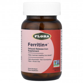 Flora, Ferritin +®, 60 веганских капсул с отсроченным высвобождением (20 мг в 1 капсуле) в Москве - eco-herb.ru | изображение Flora, Ferritin +®, 60 веганских капсул с отсроченным высвобождением (20 мг в 1 капсуле) в Москве - eco-herb.ru | фото