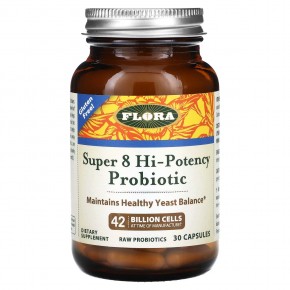 Flora, Super 8, высокоэффективный пробиотик, 42 млрд клеток, 30 капсул в Москве - eco-herb.ru | фото