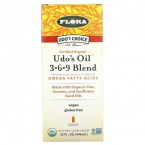 Flora, Udo's Choice, Udo's Oil, смесь 3, 6, 9, 946 мл (32 жидк. унции) в Москве - eco-herb.ru | фото