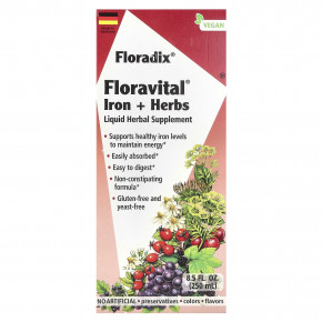 Floradix, Floravital® Iron + Herbs, 250 мл (8,5 жидк. Унции) - описание