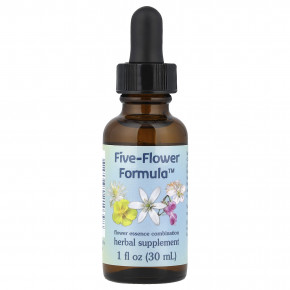 Flower Essence Services, Five-Flower Formula™, смесь цветочных эссенций, 30 мл (1 жидк. унция) - описание | фото