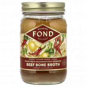 FOND Bone Broth, говяжий костный бульон, имбирь и кайенский перец, 400 мл (14 жидк. унций) в Москве - eco-herb.ru | фото