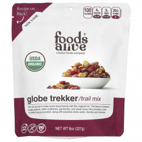 Foods Alive, Organic Trail Mix, Globe Trekker, 227 г (8 унций) - описание