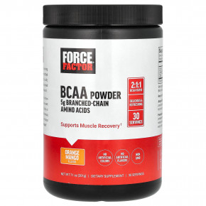 Force Factor, BCAA в порошке, со вкусом апельсина и манго, 201 г (7,1 унции) - описание | фото