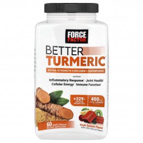 Force Factor, Better Turmeric®, куркумин и суперфуды, фруктовый вкус, 60 жевательных таблеток в Москве - eco-herb.ru | изображение Force Factor, Better Turmeric®, куркумин и суперфуды, фруктовый вкус, 60 жевательных таблеток в Москве - eco-herb.ru | фото