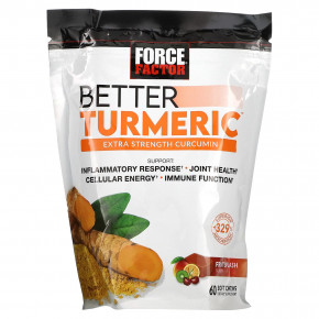 Force Factor, Better Turmeric, куркумин повышенной силы действия, фруктовый всплеск, 60 жевательных таблеток в Москве - eco-herb.ru | фото