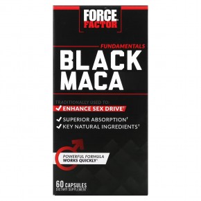 Force Factor, черная мака, 60 капсул в Москве - eco-herb.ru | фото