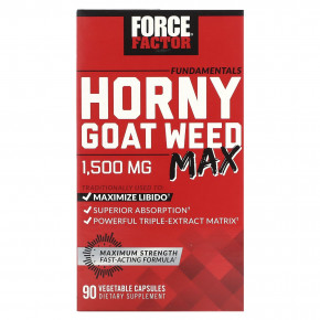Force Factor, Fundamentals, Honey Goat Weed Max, 90 вегетарианских капсул - описание | фото