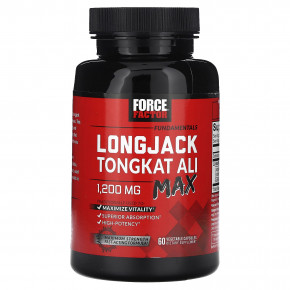 Force Factor, Fundamentals, LongJack Tongkat Ali Max, эврикома длиннолистая, 1200 мг, 60 растительных капсул (600 мг в 1 капсуле) в Москве - eco-herb.ru | фото