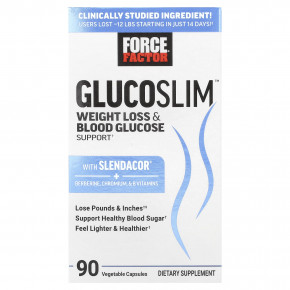 Force Factor, Glucoslim ™, поддержка для снижения веса и уровня глюкозы в крови, 90 растительных капсул в Москве - eco-herb.ru | фото