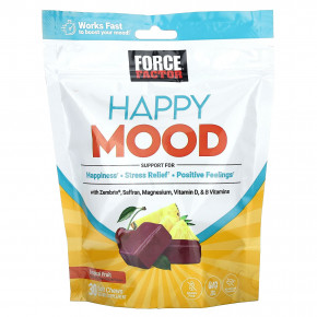 Force Factor, Happy Mood, тропические фрукты, 30 жевательных таблеток в Москве - eco-herb.ru | фото