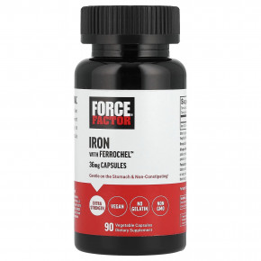 Force Factor, Iron with Ferrochel™, 36 mg, 90 Vegetable Capsules в Москве - eco-herb.ru | фото