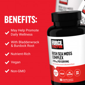 Force Factor, комплекс с ирландским морским мхом, 90 растительных капсул в Москве - eco-herb.ru | фото