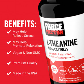 Force Factor, L-теанин, 200 мг, 60 вегетарианских капсул в Москве - eco-herb.ru | фото