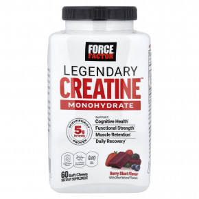 Force Factor, Legendary Creatine™, моногидрат креатина, с ягодным вкусом, 60 жевательных таблеток (2,5 г в 1 жевательной таблетке) в Москве - eco-herb.ru | изображение Force Factor, Legendary Creatine™, моногидрат креатина, с ягодным вкусом, 60 жевательных таблеток (2,5 г в 1 жевательной таблетке) в Москве - eco-herb.ru | фото