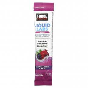 Force Factor, Liquid Labs Beauty, смесь для быстрого увлажнения и электролитов, тропические ягоды, 20 пакетиков по 7 г (0,25 унции) в Москве - eco-herb.ru | фото