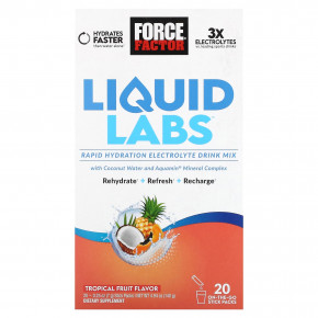 Force Factor, Liquid Labs, тропические фрукты, 20 пакетиков в стиках по 7 г (0,25 унции) в Москве - eco-herb.ru | фото