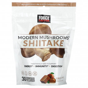 Force Factor, Modern Mushrooms ™, шиитаке, яблоко с карамелью, 300 мг, 30 жевательных таблеток Superfood в Москве - eco-herb.ru | фото