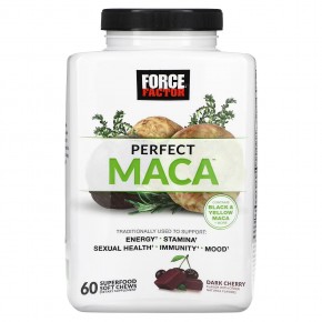 Force Factor, Perfect Maca, темная вишня, 60 жевательных таблеток Superfood в Москве - eco-herb.ru | фото