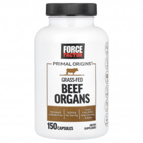 Force Factor, Primal Origins™, Grass-Fed Beef Organs, 3,500 mg, 150 Capsules (700 mg Per Capsule) в Москве - eco-herb.ru | фото