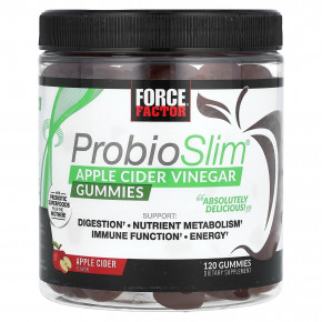 Force Factor, ProbioSlim®, жевательные мармеладки с кето-уравновешиванием, яблоко, 120 жевательных таблеток - описание | фото