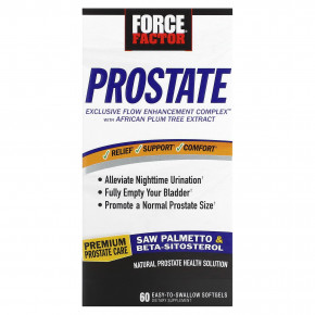 Force Factor, Prostate, натуральное средство для здоровья простаты, 60 удобных капсул в Москве - eco-herb.ru | фото