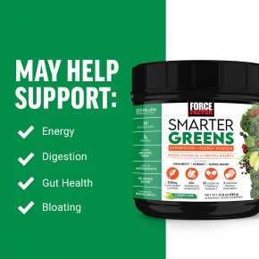 Force Factor, Smarter Greens ™, суперфуды + энергетический порошок, лимон и лайм, 483 г (17 унций) в Москве - eco-herb.ru | фото