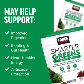 Force Factor, Smarter Greens®, Summer Berry, 60 жевательных таблеток из суперфуда в Москве - eco-herb.ru | фото