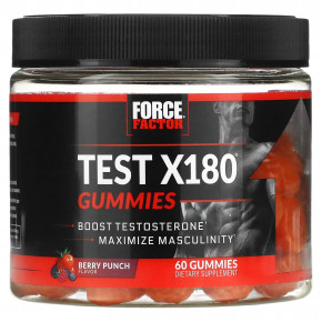 Force Factor, Test X180®, жевательные мармеладки, ягодный пунш, 60 жевательных таблеток в Москве - eco-herb.ru | фото