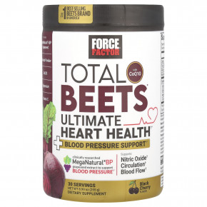 Force Factor, Total Beets® с коэнзимом Q10, максимальная добавка для здоровья сердца, со вкусом черешни, 255 г (8,99 унции) - описание | фото