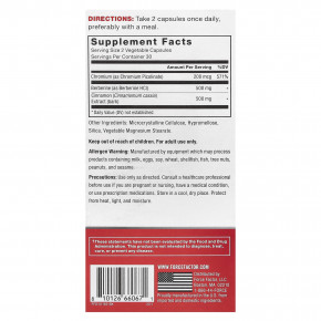 Force Factor, Ultra Berberine, средство для поддержания метаболизма глюкозы, 60 растительных капсул (250 мг в 1 капсуле) в Москве - eco-herb.ru | фото