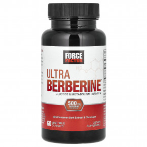 Force Factor, Ultra Berberine, средство для поддержания метаболизма глюкозы, 60 растительных капсул (250 мг в 1 капсуле) в Москве - eco-herb.ru | фото