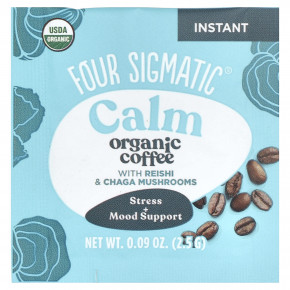 Four Sigmatic, растворимый органический кофе с грибами рейши и чага, успокаивающий, средней обжарки, 10 пакетиков по 2,5 г (0,09 унции) в Москве - eco-herb.ru | фото