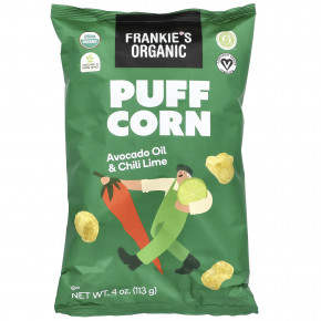 Frankie's Organic, Puff Corn, масло авокадо и лайм чили, 113 г (4 унции) - описание | фото