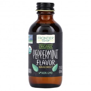 Frontier Co-op, Organic Peppermint Flavor, Non-Alcoholic, 2 fl oz (59 ml) - описание