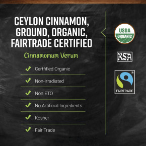 Frontier Co-op, органическая цейлонская корица в порошке, приобретенная на основе принципов справедливой торговли, 453 г (16 унций) в Москве - eco-herb.ru | фото