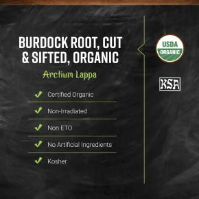 Frontier Co-op, органический корень лопуха, нарезанный и просеянный, 453 г (16 унций) в Москве - eco-herb.ru | фото