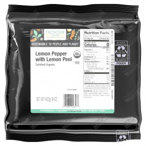Frontier Co-op, Органический лимонный перец с лимонной цедрой, 453 г (16 унций) в Москве - eco-herb.ru | изображение Frontier Co-op, Органический лимонный перец с лимонной цедрой, 453 г (16 унций) в Москве - eco-herb.ru | фото