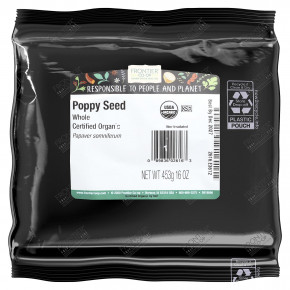 Frontier Co-op, органический мак, цельные семена, 453 г (16 унций) в Москве - eco-herb.ru | фото